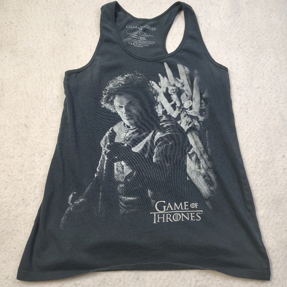 Game of Thrones Jon Snow‎ Tank Top Womens Size Medium Black Racerback Official